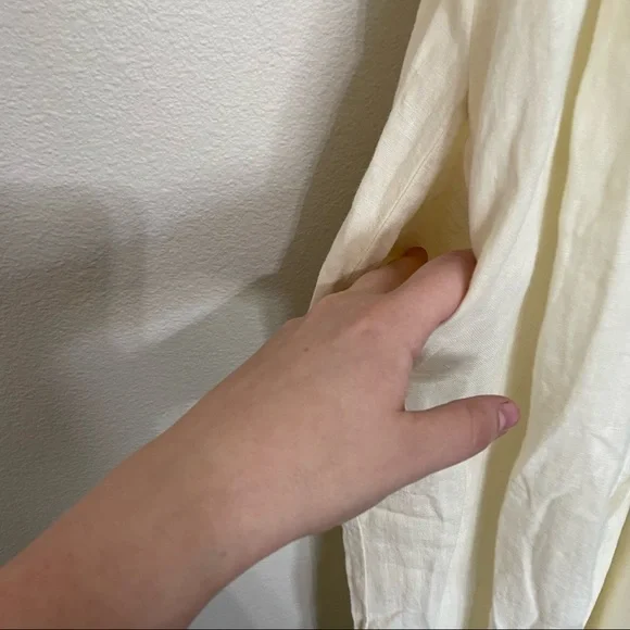 Nwot black crane cream wide leg jumpsuit womens sz.S 100% linen made in USA - Picture 7 of 7